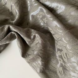 Гипюр на атласе серый