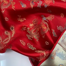 Китайская парча Драконы красный 