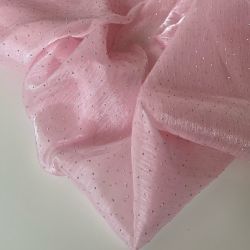 Органза с мелкими стразами розовый 5