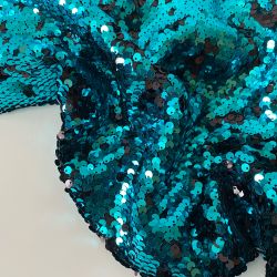 Пайетки двусторонние бирюзово-черные 
